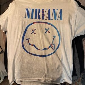 Nirvana White Graphic Tee - Short Sleeve